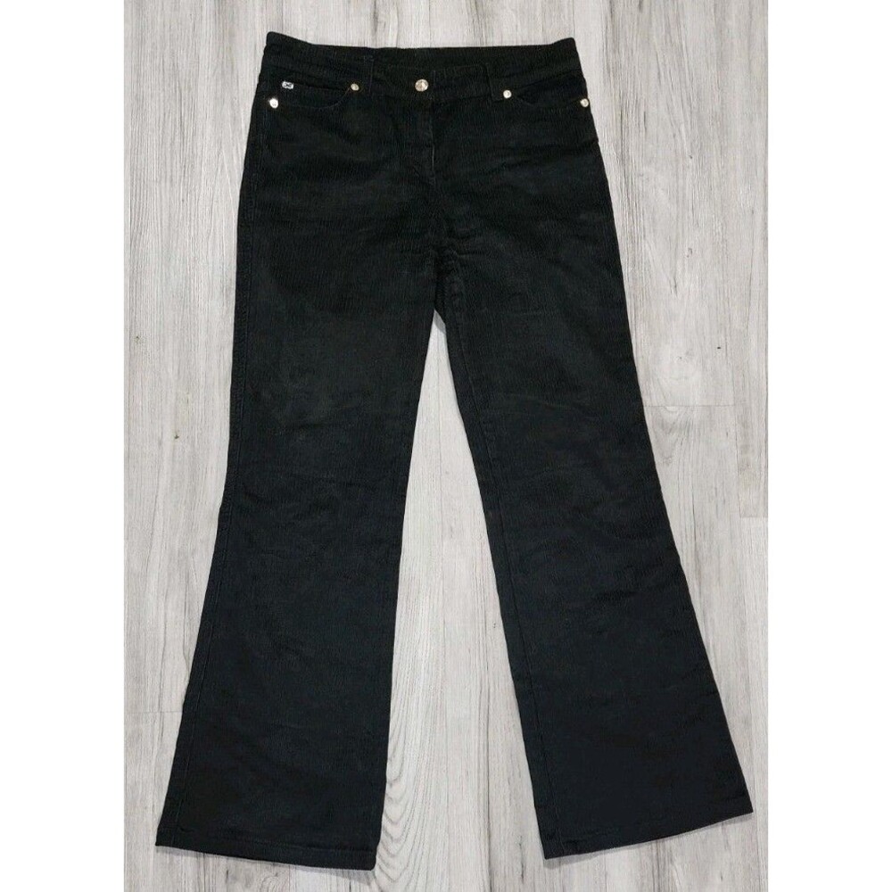 Vintage Escada Black Corduroy Trousers Size 4 EU 36 Slightly Flare Leg